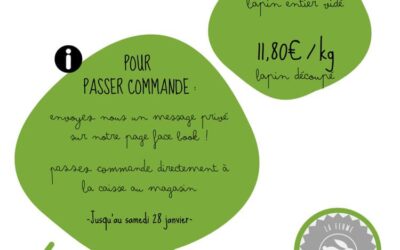 COMMANDE VIANDE DE LAPIN,  Au Cabas Fermier, Les Herbiers