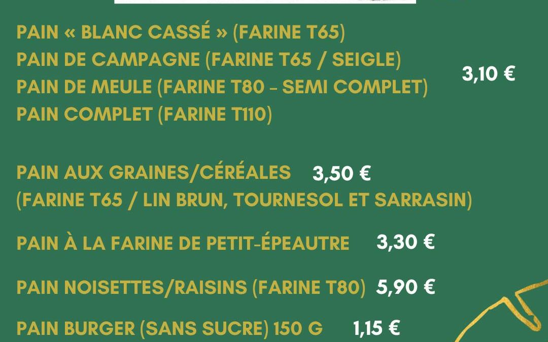 Le Relais des Producteurs, Pain, Rocheservière