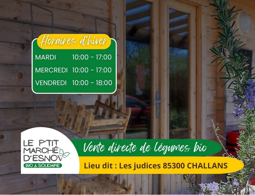 Marché d’esnov horaires d’hiver, Challans