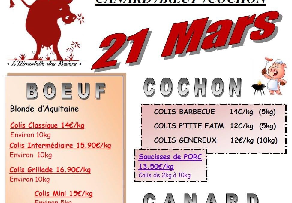 Colis Viande, l’hirondelle des Rosiers , Apremont