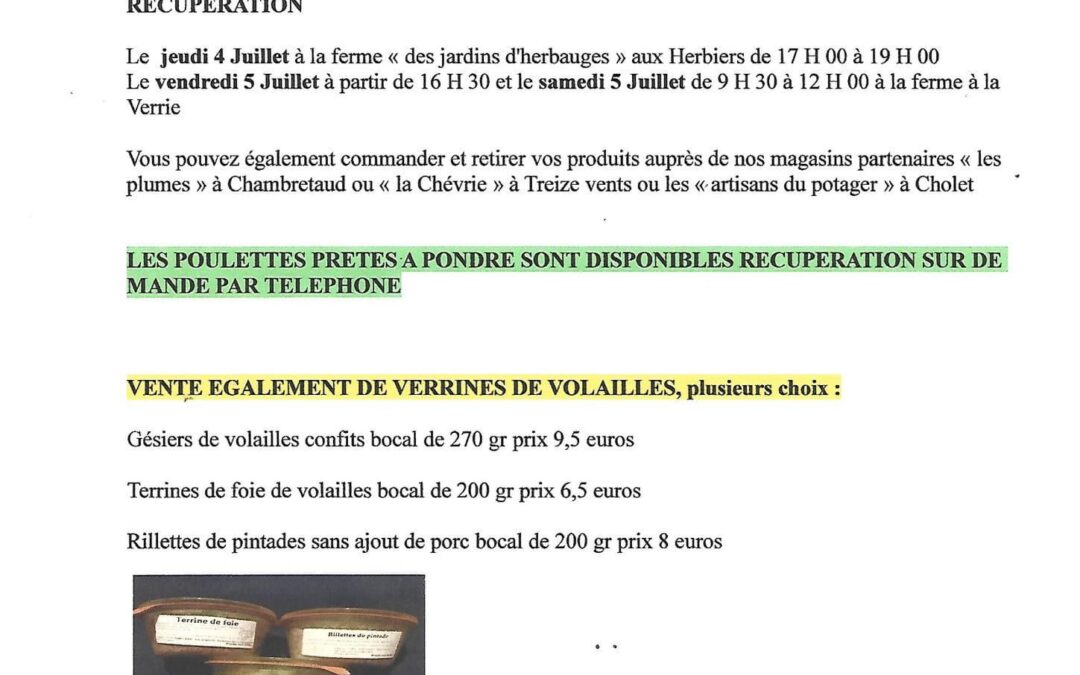 La Verrie, volaille, la chapotiere